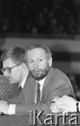 23-24.02.1991, Gdańsk, Polska.
Michał Boni podczas obrad III Krajowego Zjazdu Delegatów NSZZ 