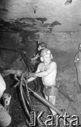 Lata 90., Polkowice, Polska.
Górnicy podczas wydobycia miedzi w kopalni 