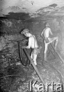 Lata 90., Polkowice, Polska.
Górnicy podczas wydobycia miedzi w kopalni 