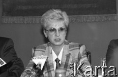 Początek lat 90., Polska.
Barbara Blida - posłanka na Sejm z Socjaldemokracji Rzeczypospolitej Polskiej.
Fot. Mieczysław Michalak, zbiory Ośrodka KARTA