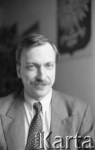 Lata 90., Wrocław, Polska.
Prezydent miasta Bogdan Zdrojewski.
Fot. Mieczysław Michalak, zbiory Ośrodka KARTA