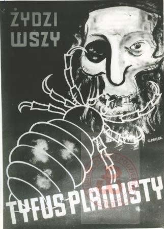 1940-1945, brak miejsca. 
Niemiecki antysemicki plakat propagandowy z hasłami: 