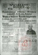 1.09.1939, Warszawa.
Pierwsza strona popołudniówki 
