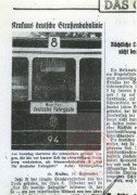 16.09.1940, Kraków.
Fragment niemieckiej gazety ze zdjęciem tramwaju 