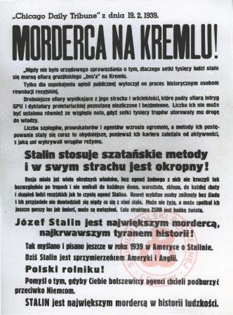 1941-1945, brak miejsca.
Niemiecki plakat propagandowy skierowany przeciw ZSRR. 
Fot. NN, Studium Polski Podziemnej w Londynie