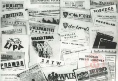 1944-1945, brak miejsca. 
Tytuły polskiej prasy podziemnej. 
Fot. NN, Studium Polski Podziemnej w Londynie