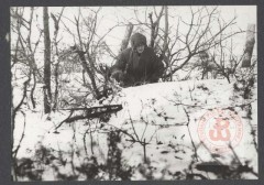 Styczeń-Marzec 1944, okolice Wilna. 
Żołnierz z 3 Wileńskej Brygady Armii Krajowej na patrolu. Brygada działała na Wileńszczyźnie, brała udział w akcji Burza i operacji 