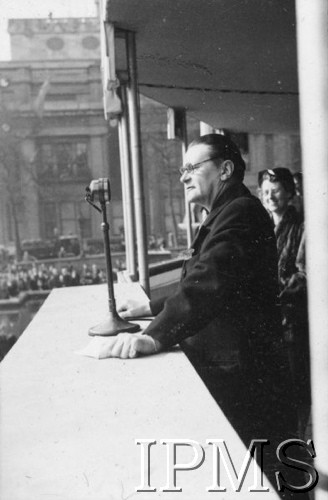 10-12.03.1943, Londyn, Anglia, Wielka Brytania.
Trafalgar Square. Przemówienie polskiego ambasadora Edwarda Raczyńskiego podczas kampanii 
