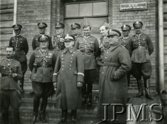 1933, Słobódka, Polska.
Grupa oficerów Korpusu Ochrony Pogranicza w czasie inspekcji w Batalionie KOP  