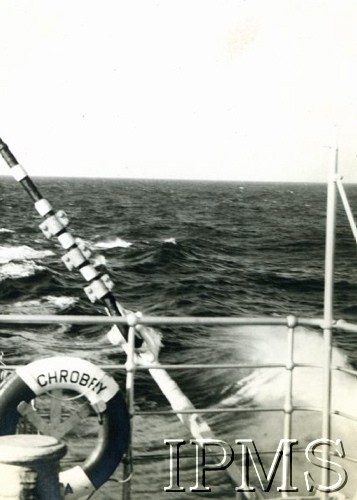 Przed 1939, Morze Bałtyckie, Polska.
Widok na morze z pokładu MS 