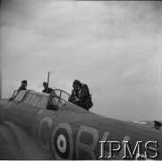 7.08.1940, Bramcote, Wielka Brytania.
Pilot wsiada do kabiny bombowca Fairey Battle.
Fot. NN, Instytut Polski i Muzeum im. gen. Sikorskiego w Londynie