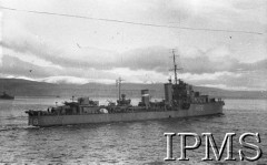 7.12.1940, brak miejsca.
HMS Antelope – brytyjski niszczyciel, znak taktyczny okrętu H36.
Fot. NN, Instytut Polski i Muzeum im. gen. Sikorskiego w Londynie