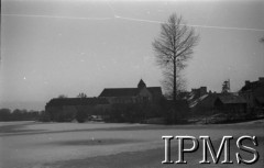 1939-1940, Paimpont, Francja.Widok miejscowości. Fot. NN, Instytut Polski i Muzeum im. gen. Sikorskiego w Londynie [Francja - negatywy].