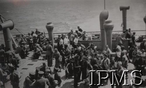 22-24.06.1940, brak miejsca.
Ewakuacja oddziałów z Francji, żołnierze na pokładzie MS 