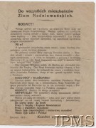 Sierpień 1919, Litwa.
Odezwa pro-polskiego Komitetu Wyzwolenia Litwy 