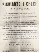 Luty 1940, Sochaczew, Generalne Gubernatorstwo.
Odezwa zachęcająca Polaków do wyjazdu na roboty do Niemiec: 