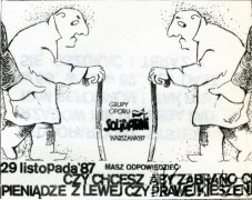 Listopad, 1987, Polska.
Ulotka Grup Oporu Solidarni.
Fot. zbiory Ośrodka KARTA, kolekcja Grup Oporu 