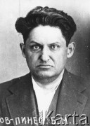 1938, ZSRR.
 B. Mironow-Pines, rozstrzelany w czasie Wielkiej Czystki, portret więzienny.
 Fot. zbiory Ośrodka KARTA.
   
