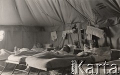Maj 1944, rejon Monte Cassino, Włochy.
Bitwa pod Monte Cassino. Ranni żołnierze leżący na łóżkach w szpitalu polowym.
Fot. NN, zbiory Instytutu Józefa Piłsudskiego w Londynie
