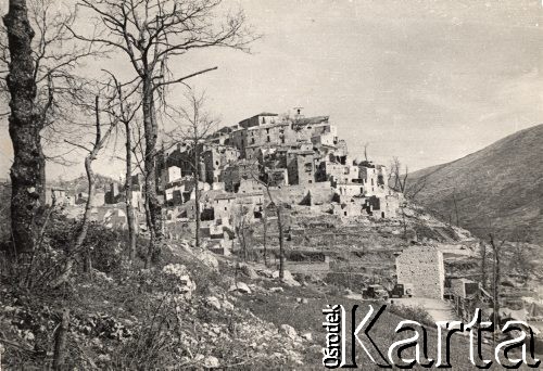 Maj 1944, rejon Monte Cassino, Włochy.
Bitwa pod Monte Cassino. Widok zniszczonego miasteczka.
Fot. NN, zbiory Instytutu Józefa Piłsudskiego w Londynie
