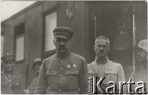 1920, brak miejsca.
Naczelnik Państwa Józef Piłsudski w drodze na Kijów.
Fot. NN, zbiory Instytutu Józefa Piłsudskiego w Londynie
