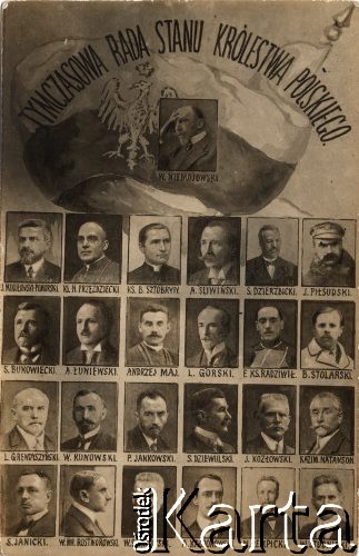 Po 6.12.1916, brak miejsca.
Portrety członków Tymczasowej Rady Stanu.
Fot. NN, zbiory Instytutu Józefa Piłsudskiego w Londynie
