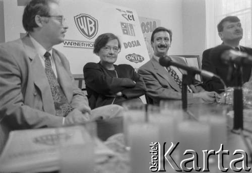 1995, Warszawa, Polska.
Agnieszka Holland (druga z lewej) podczas konferencji prasowej.
Fot. Kacper M. Krajewski, zbiory Ośrodka KARTA