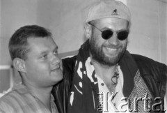 Październik 1995, Warszawa, Polska.
Fish (Derek William Dick), szkocki wokalista i muzyk (z prawej).
Fot. Kacper M. Krajewski, zbiory Ośrodka KARTA