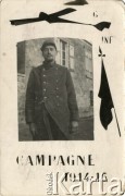 1914-1915, Francja.
Portret mężczyzny w mundurze armii francuskiej. Podpis: 