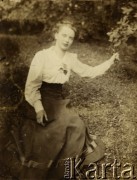 1910, Bystrampol, pow. Poniewież, gub. Kowno, Rosja.
Kobieta.
Fot. NN, zbiory Ośrodka KARTA, udostępniła Barbara Krzystek