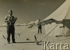 1941, El Amiriya koło Aleksandrii, Egipt.
Żołnierze Samodzielnej Brygady Strzelców Karpackich na terenie bazy wojskowej.
Fot. NN, zbiory Ośrodka KARTA, przekazała Wiesława Grochola