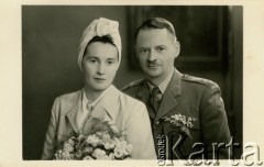1946, Egipt.
Hanna i Roman Guziorscy w dniu zaślubin.
Fot. NN, zbiory Ośrodka KARTA, album przekazała Wiesława Grochola