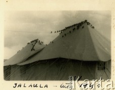 Luty 1943, Jalawla, Irak.
Namioty na terenie obozu wojskowego.
Fot. NN, zbiory Ośrodka KARTA, album przekazała Wiesława Grochola