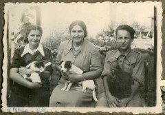Maj 1948, Gronowo, Polska.
Rodzina Walkowskich - (od prawej) Mieczysław, Irena i Maria.
Fot. NN, udostępniła Jolanta Woszczynin.