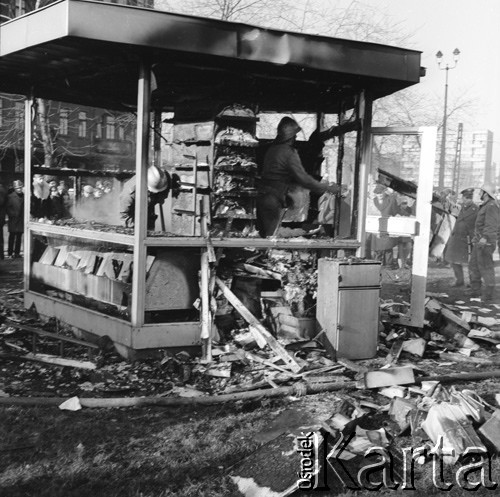 3.12.1972, Warszawa, Polska.
Pożar kiosku 