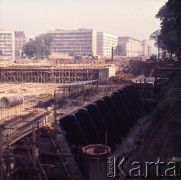 1972, Warszawa, Polska.
Budowa Trasy Łazienkowskiej.
Fot. Lubomir T. Winnik, zbiory Ośrodka KARTA