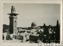1943, Jerozolima, Brytyjski Mandat Palestyny.
Kopuła na Skale - muzułmańskie sanktuarium położone na Wzgórzu Świątynnym w Jerozolimie.
Fot. NN, zbiory Ośrodka KARTA, przekazała Anna Masewicz.