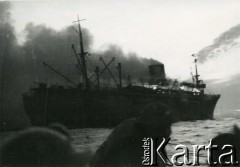15.05.1940, Vestfjord, Norwegia.
Płonący MS 