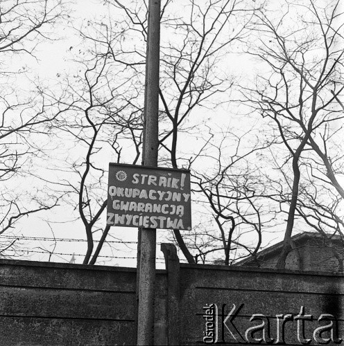 14-22.12.1970, Szczecin, Polska.
Wydarzenia grudniowe - transparent z napisem 