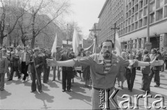 12.05.1981, Warszawa, Polska.
Manifestacja w dniu rejestracji Niezależnego Samorządnego Związku Zawodowego Rolników Indywidulanych 
