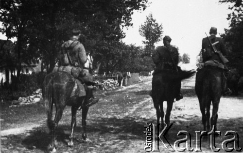 1939-1945, brak miejsca.
Partyzancki zwiad konny.
Fot. Feliks Konderko ps. 
