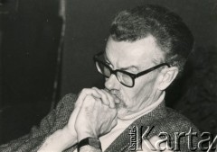 1983, brak miejsca.
Sekretarz generalny Światowej Konfederacji Pracy Jan Kułakowski.
Fot. NN, kolekcja Jana i Zofii Kułakowskich, zbiory Ośrodka KARTA