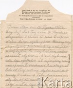1.01.1945, Buenos Aires, Argentyna.
List Felipe Gąski do jeńca wojennego podporucznika Tauba Szai: 