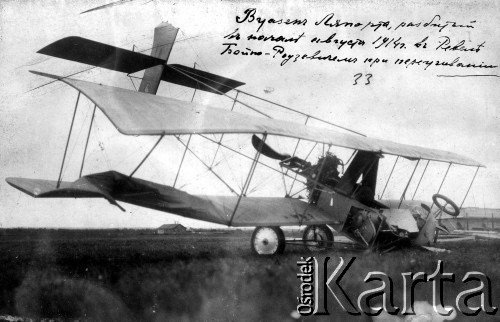 Sierpień 1914, Rewel (Tallin).
Samolot Laporta, dwupłatowiec typu 