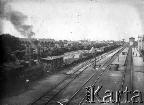 Sierpień 1914, Siedlce.
Transporty wojskowe na stacji kolejowej.
Fot. Jarosław Okulicz-Kozaryn, zbiory Ośrodka KARTA
