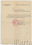13.09.1939, brak miejsca.
Dokument wydany Adamowi Strzeszewskiemu przez Ministerstwo Rolnictwa i Aprowizacji.
Fot. zbiory Ośrodka KARTA