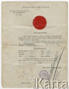 1942, Bukareszt, Rumunia
Chilijski paszport Bronisława Borkowskiego.
Fot. zbiory Ośrodka KARTA