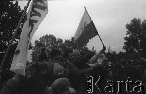 1.05.1989, Warszawa, Polska.
Manifestacja zorganizowana przez NSZZ 