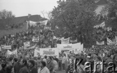 1.05.1989, Warszawa, Polska.
Manifestacja zorganizowana przez NSZZ 