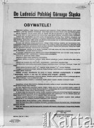 29.01.1945, Katowice, Śląsk, Polska.
Odezwa 